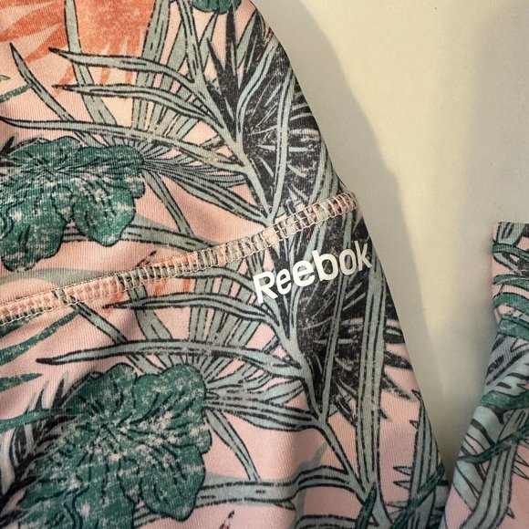 Preowned Reebox Womens Pink and Green Tropical Leggings Size 2X - Picture 3 of 9